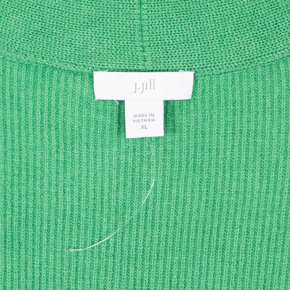 J.Jill Short Sleeve Cotton Blend Ribbed Cardigan Sweater XL Soft Pistachio Green - Picture 6 of 6